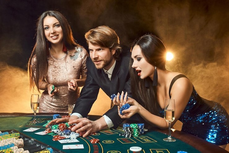 Meja live baccarat dengan dealer profesional